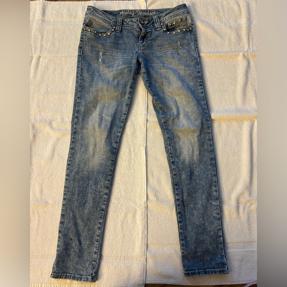 Harley-Davidson Bling Women's Blue Jeans - Picture 5 of 8